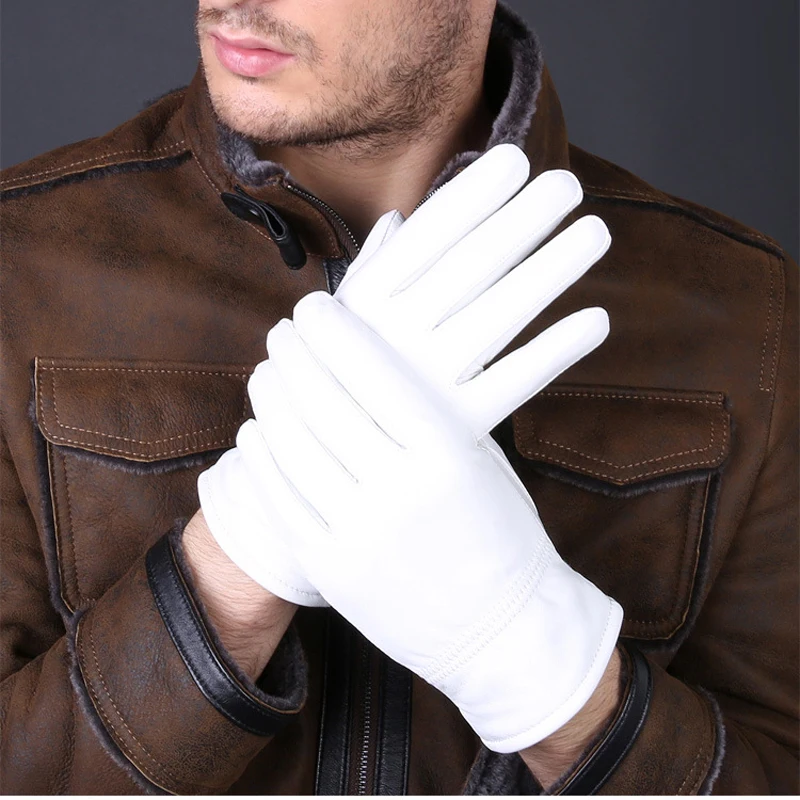 Leather Driving Glove - 2025 зимние белые перчатки из натуральной