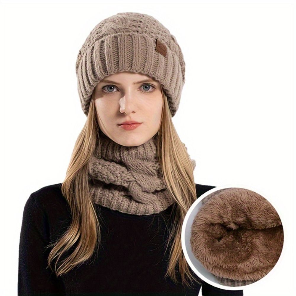 Wool Glove Lined - Мягкий зимний комплект: шапка-бини и шарф