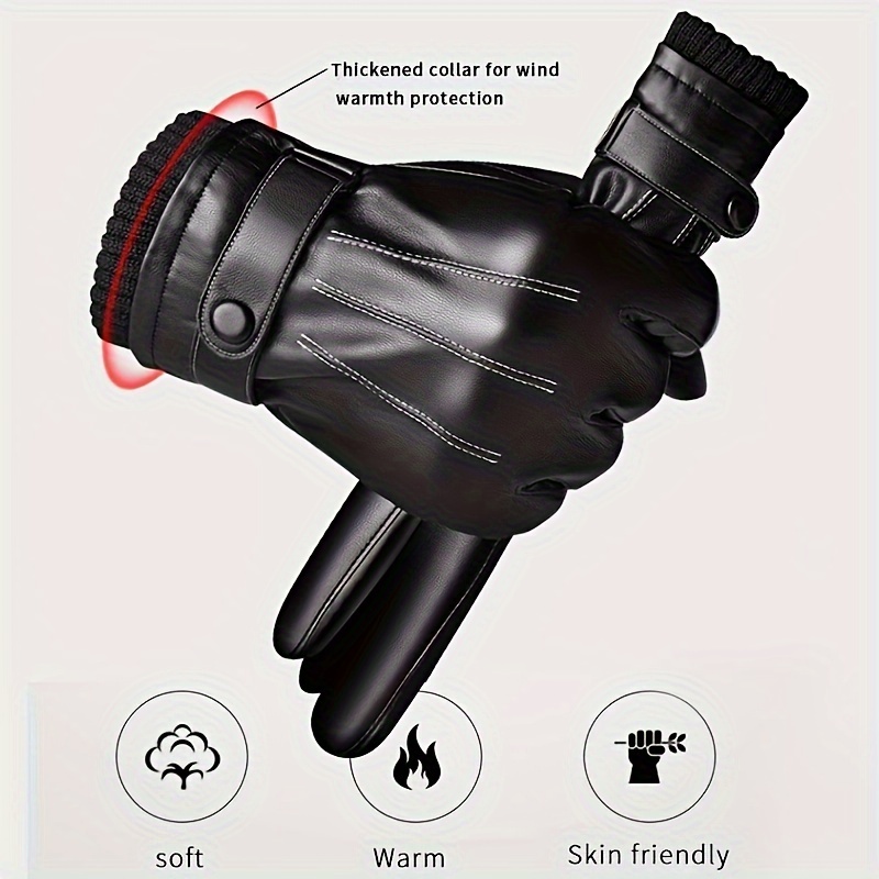 Leather Driving Glove - 1 пара зимних перчаток, теплые мотоциклетные
