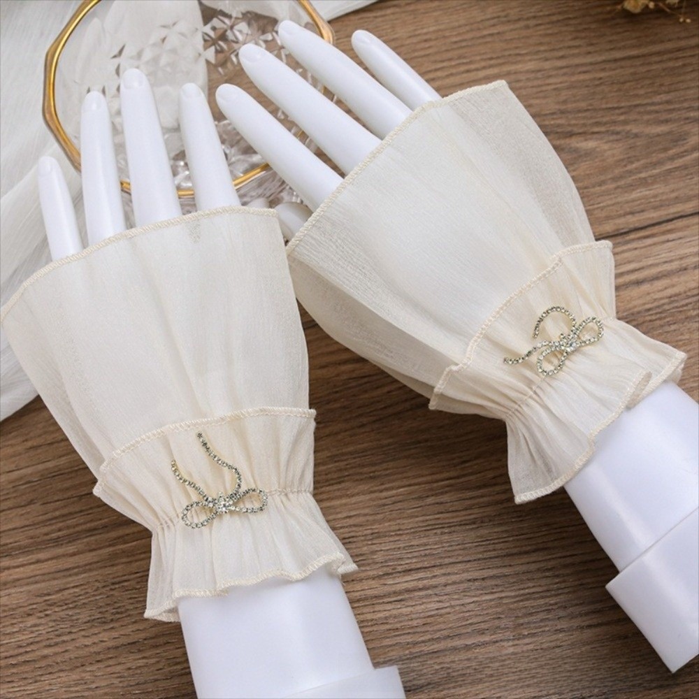 Fingerless Glove Knit - Плиссированные рукава-манжеты со сборками, съемные, без