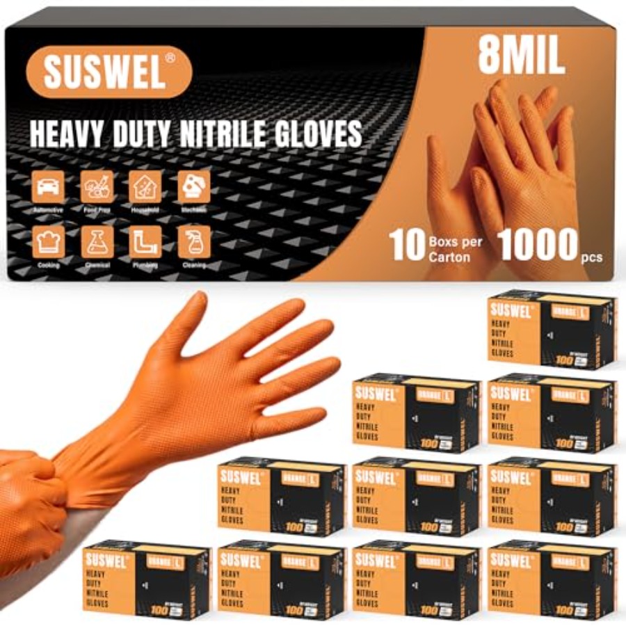 Nitrile Mechanic Glove - Прочные нитриловые перчатки оранжевого цвета 8