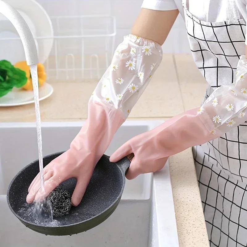 Dish Glove Rubber - Резиновые перчатки с длинными рукавами для