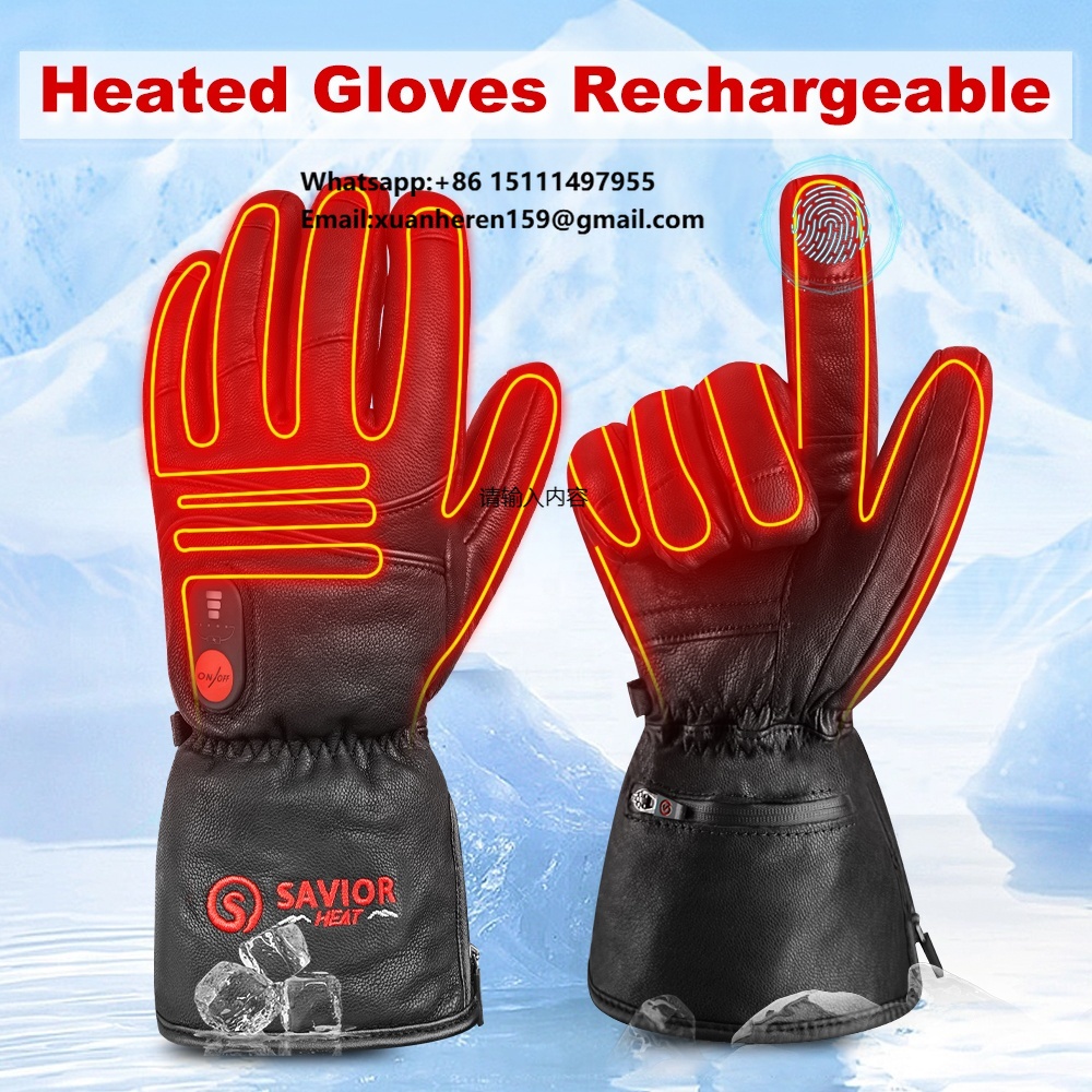 Ski Glove Waterproof - Кожаные перчатки с подогревом для мужчин