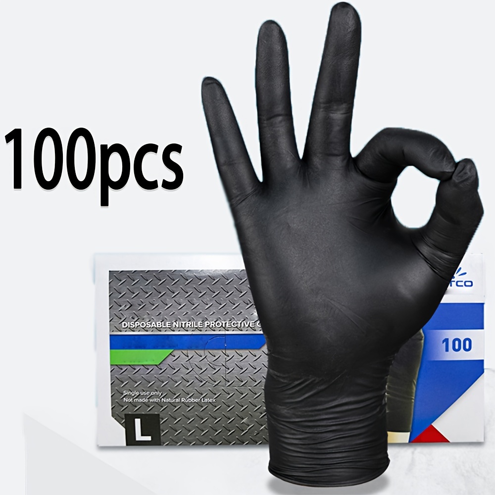 Nitrile Mechanic Glove - Черные одноразовые нитриловые перчатки, утолщенные, прочные,