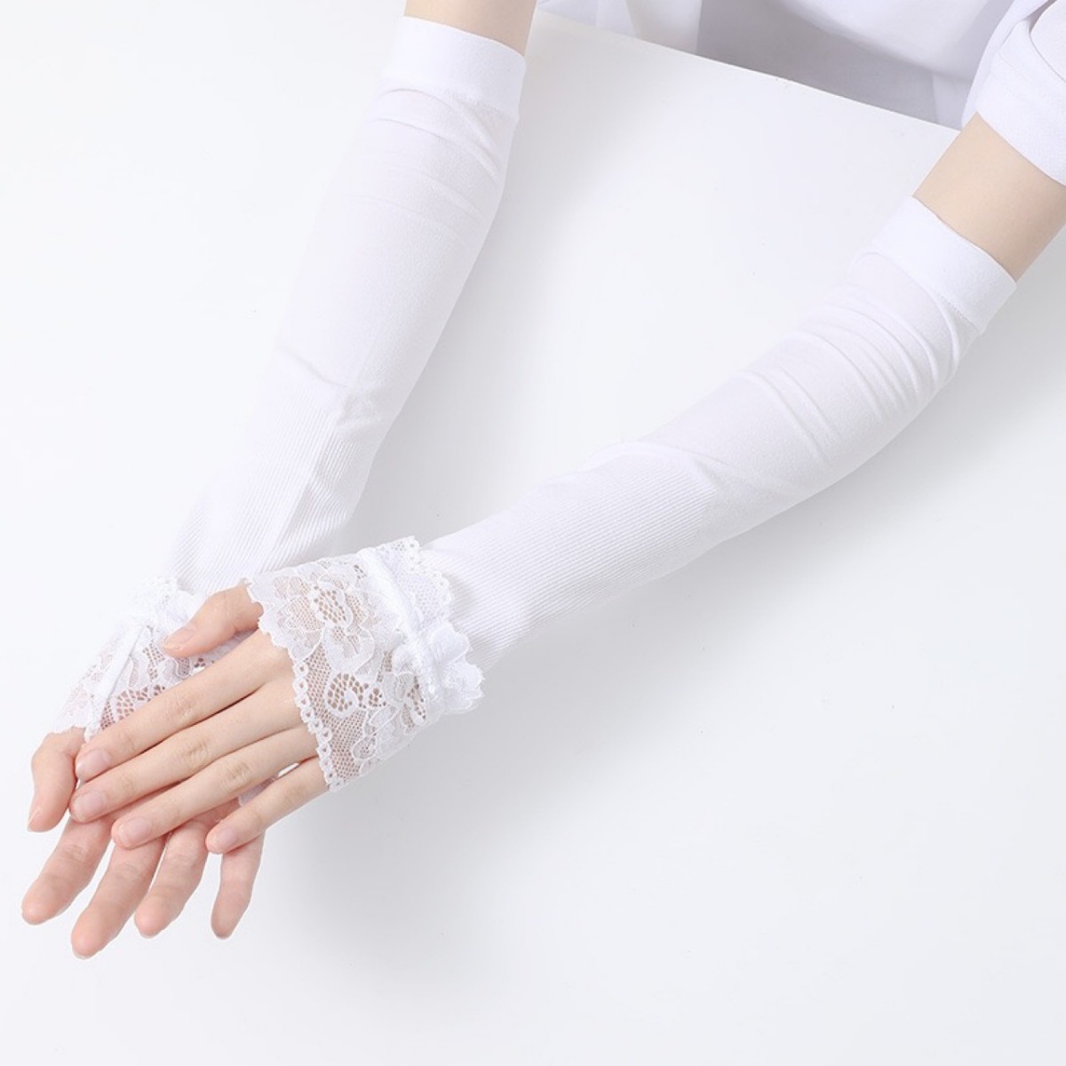 Fingerless Glove Knit - Женские длинные эластичные перчатки без пальцев