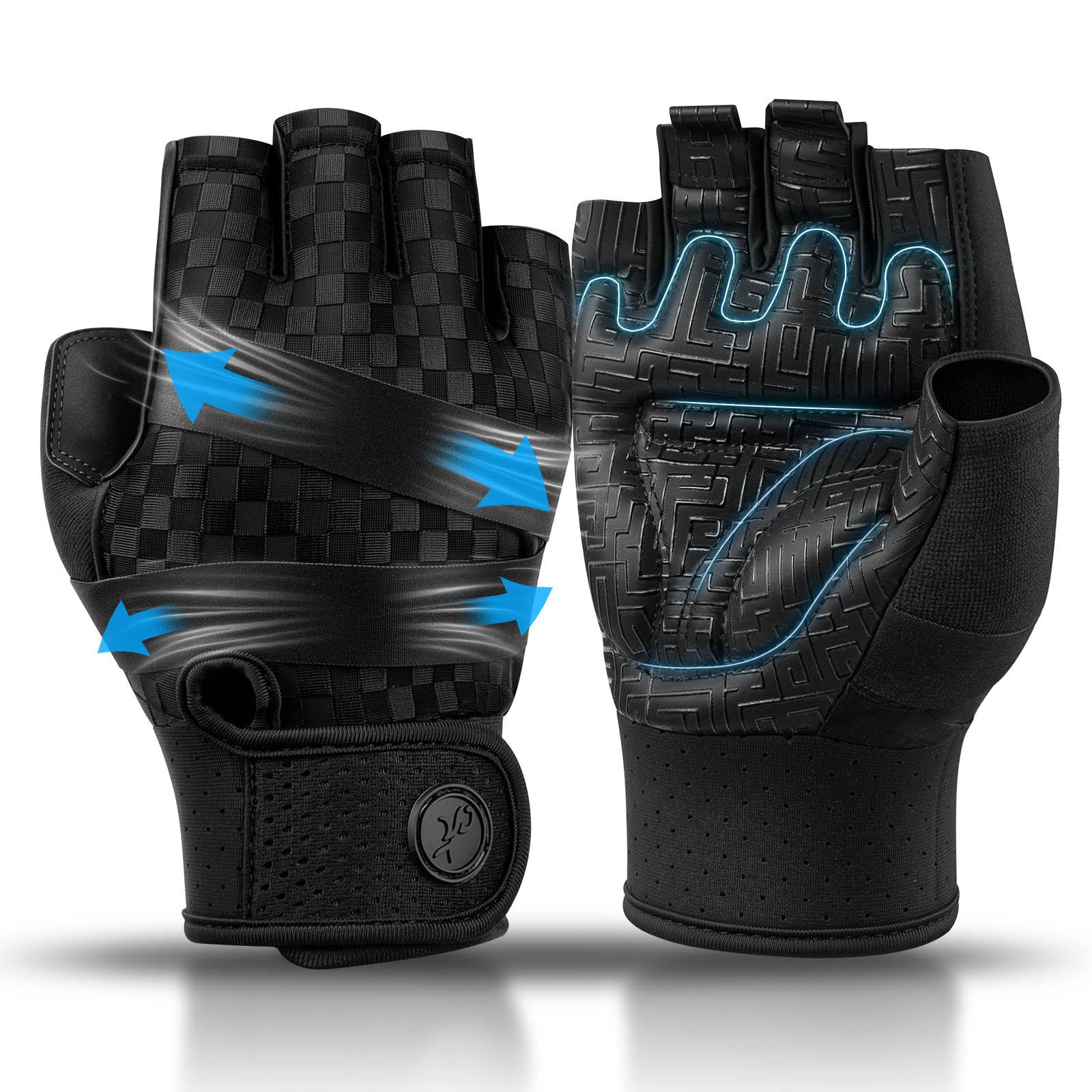Workout Glove Gym - Спортивные перчатки для мужчин: многофункциональные, дышащие,