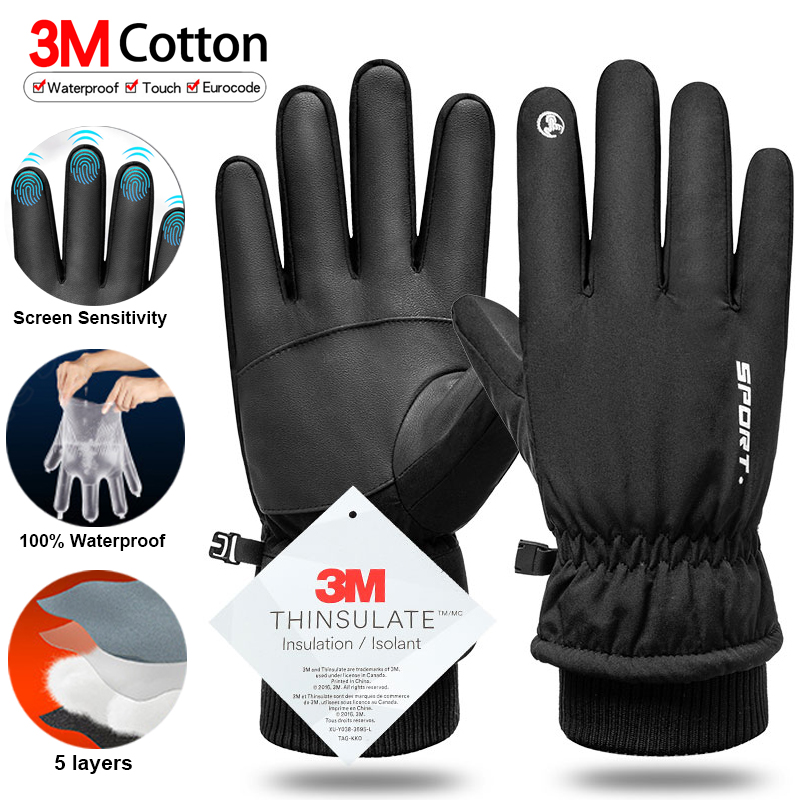 Ski Glove Waterproof - Термальные зимние велосипедные лыжные перчатки для