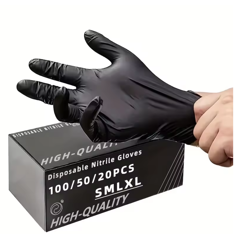 Nitrile Mechanic Glove - 100/50/20 шт. черные нитриловые перчатки, утолщенные