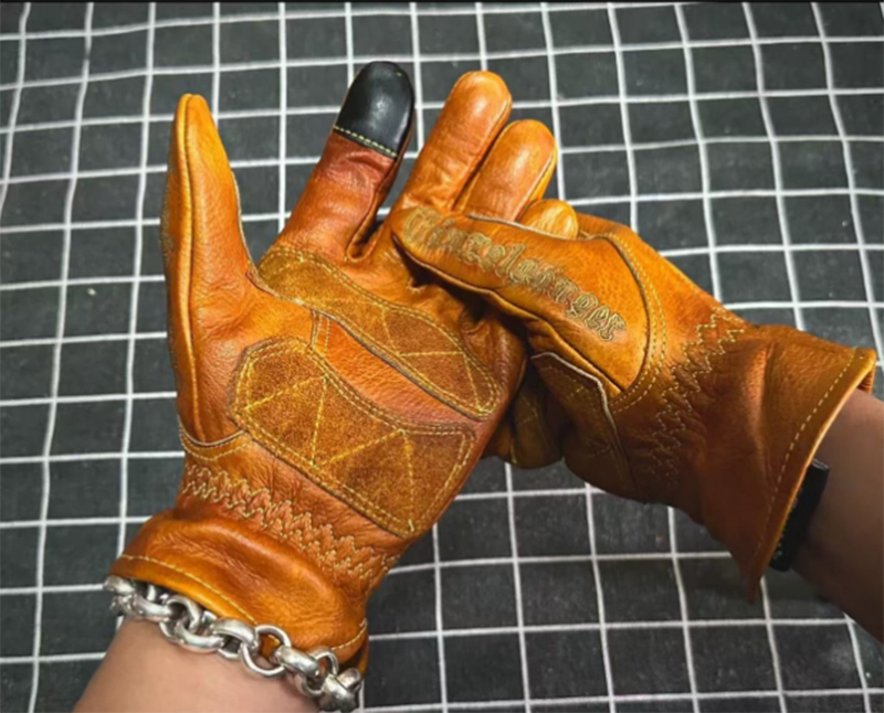 Motorcycle Glove Knuckle - Мотоциклетные перчатки ручной работы из натуральной
