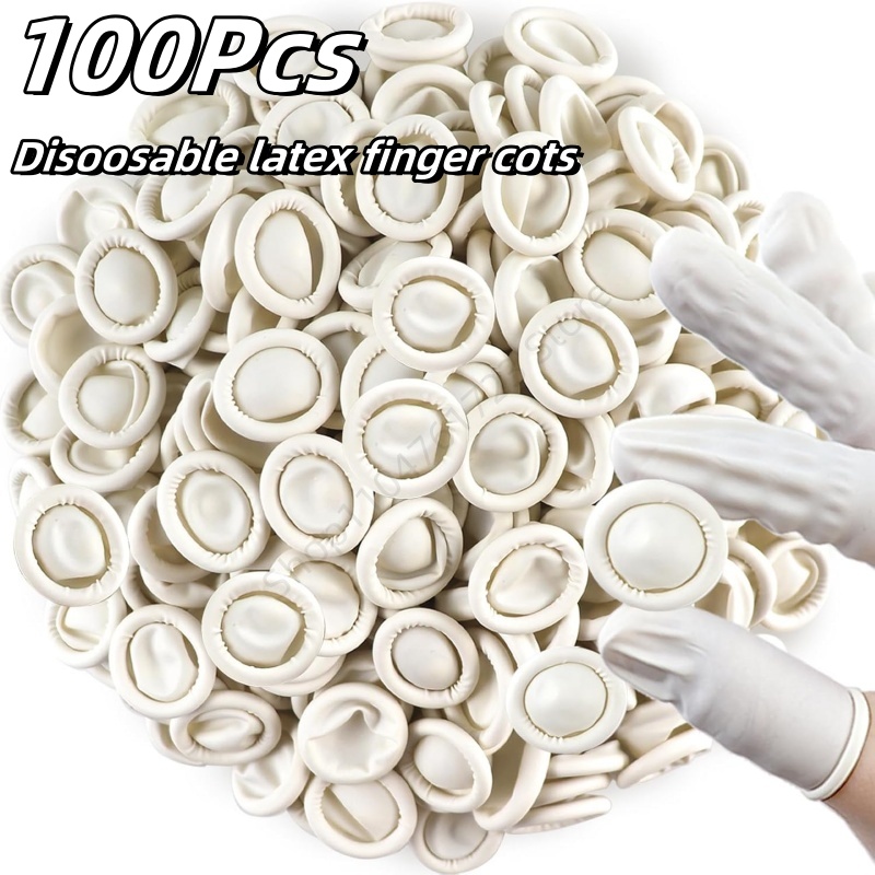 Latex Disposable Glove - 100 шт. одноразовых резиновых напальчников, нескользящие,