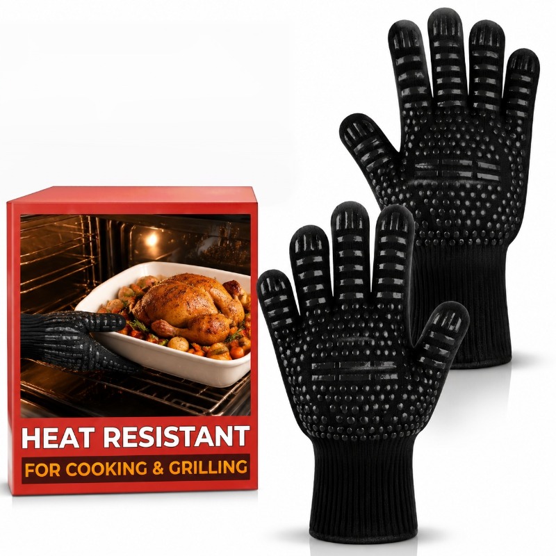 Oven Mitt Silicone - 1 шт./1 пара перчаток для барбекю,