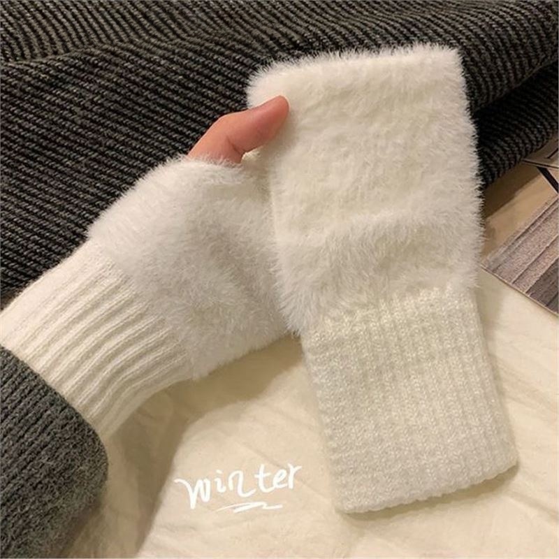 Fingerless Glove Knit - Новые мягкие зимние полупальцевые перчатки для