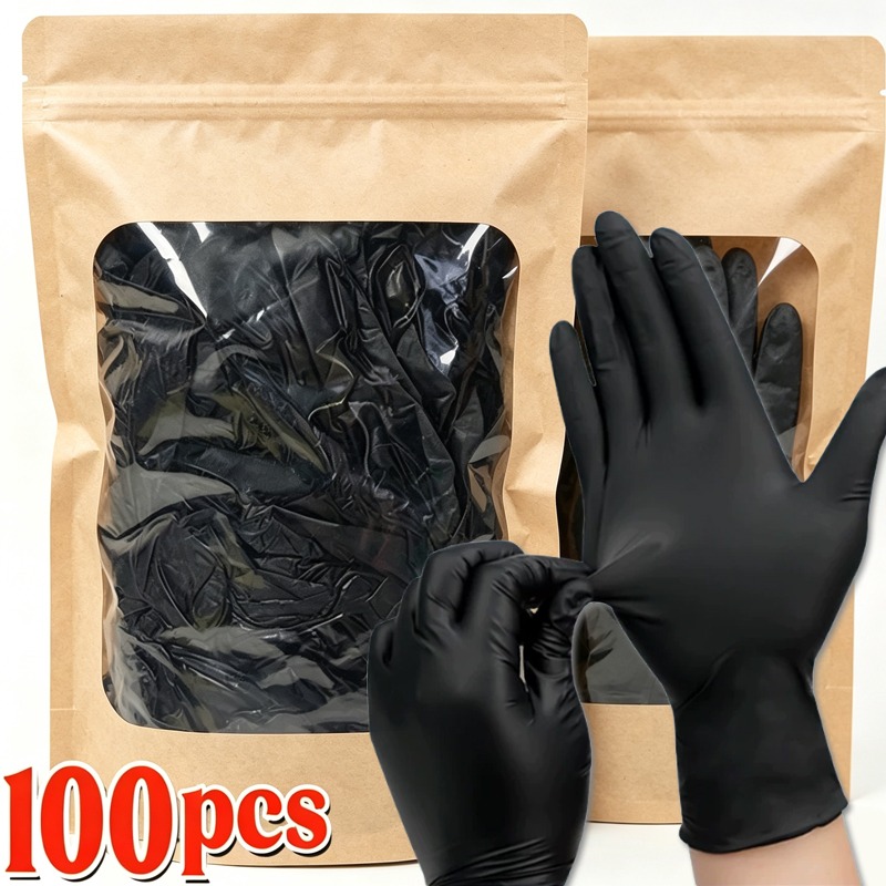 Latex Disposable Glove - 1/100 шт. Одноразовые черные перчатки без