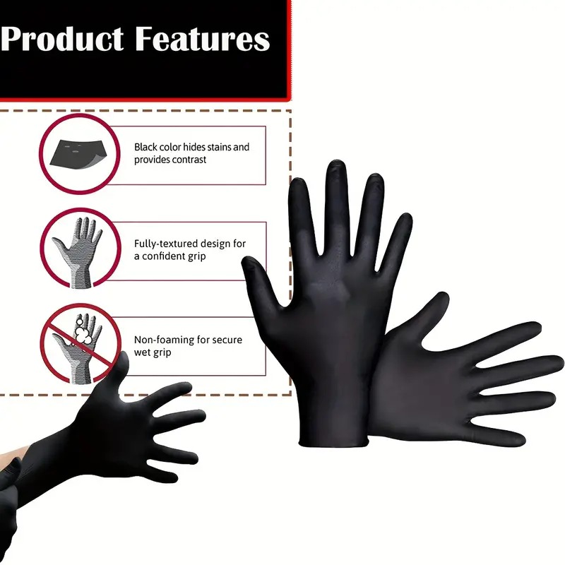 Черные одноразовые нитриловые  – обзор и цена Nitrile Mechanic Glove